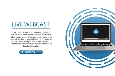 Concept live webcast for web page, banner, presentation, social media, documents Stock Illustration