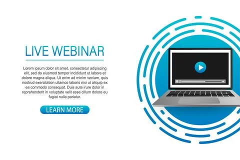 Concept live webinar for web page, banner, presentation, social media, documents Stockillustratie