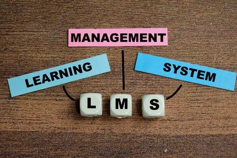 Concept of LMS - Learning Management System write on sticky notes Stock Photos