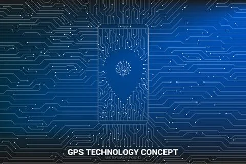 Concept of location and facility place , GPS technology Stock Illustration