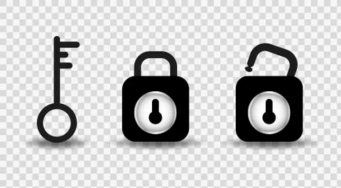 Concept Lock Unlock Icon Set Illustration vector Stockillustratie