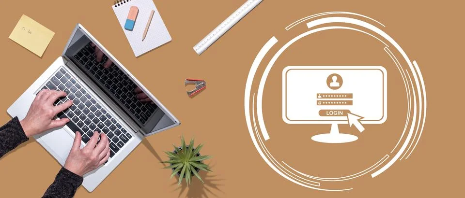 Concept of login Stock Photos