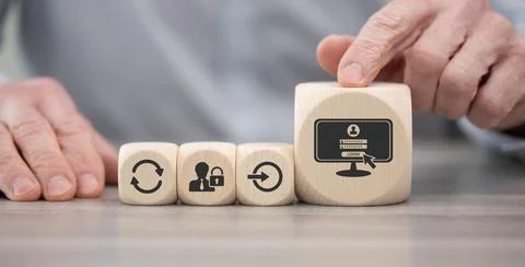 Concept of login Stock Photos