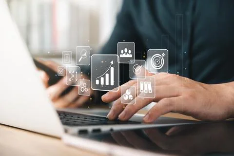 Concept of long-term business development and management Executives looking.. Stock Photos