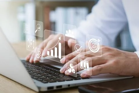 Concept of long-term business development and management Executives looking.. Stock Photos