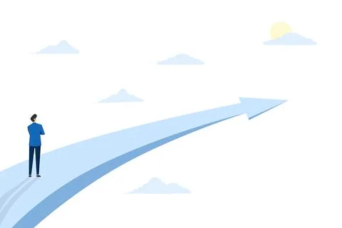 Concept looking forward to the future of business with ambitious vision Stock Illustration
