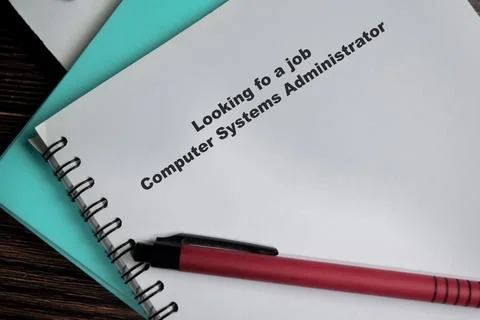 Concept of looking for a job computer systems administrator Stock Photos
