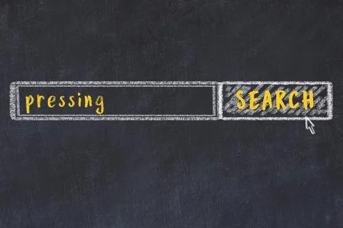 Concept of looking for pressing. Chalk drawing of search engine and inscripti 写真素材