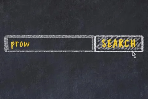 Concept of looking for prow. Chalk drawing of search engine and inscription o Stock Illustration