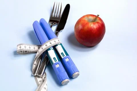 Concept of losing weight with Ozempic Stock Photos