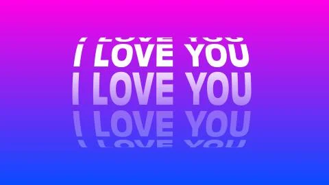 Concept of love ,3D text of I love you words with nice rotational shape Stock Illustration