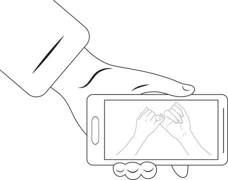 The concept of love and teamwork. Two hands hold each other. Symbol of happ.. Stock Illustration