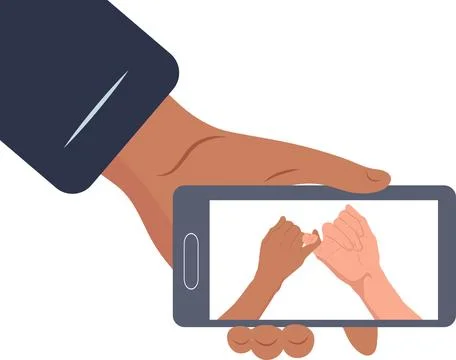 The concept of love and teamwork. Two hands hold each other. Symbol of happy  Stock Illustration