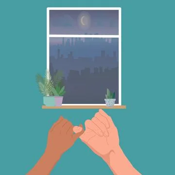 The concept of love and teamwork. Two hands hold each other. Symbol of happ.. Stock Illustration