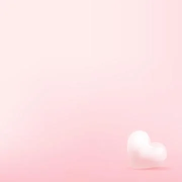 Concept of love and Valentine day with pink 3d heart. Vector illustration. Stock Illustration