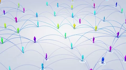 Concept low polygon People  connected by the Internet. Network. Stock Footage 220594240