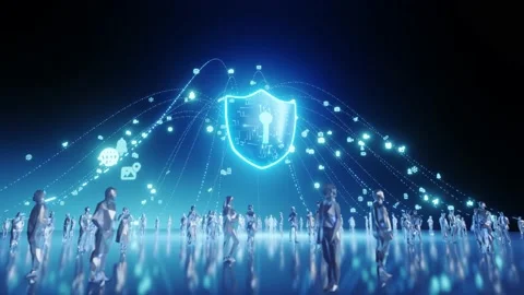 Concept low polygon People transmit information internet. Stock Footage 220594059