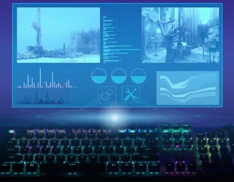The concept of machine learning and control of drilling equipment using artif Stock Photos
