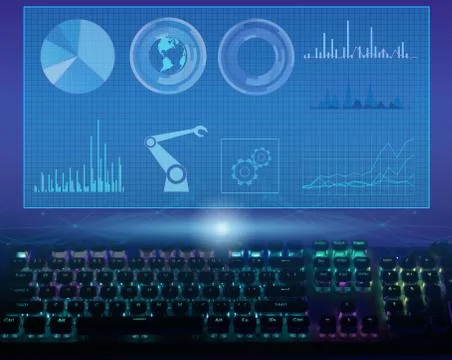 The concept of machine learning and production management and its automation Stock Photos