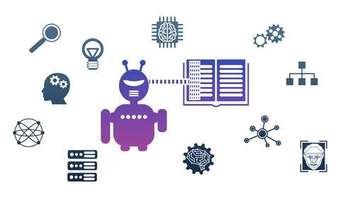 Concept of machine learning Illustrazione stock