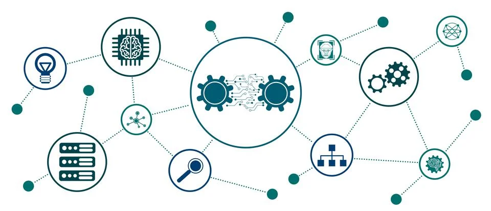Concept of machine learning Stock Illustration