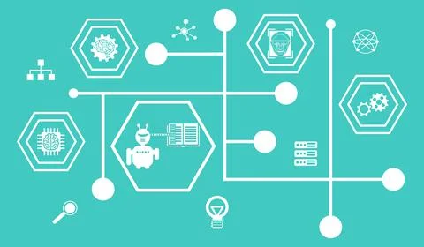 Concept of machine learning Stock Illustration