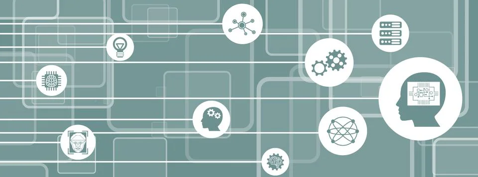 Concept of machine learning Stock Illustration