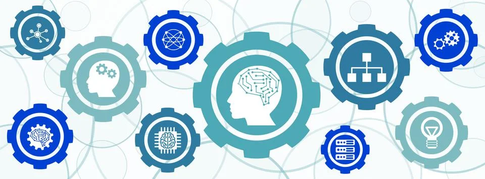 Concept of machine learning 库存插图