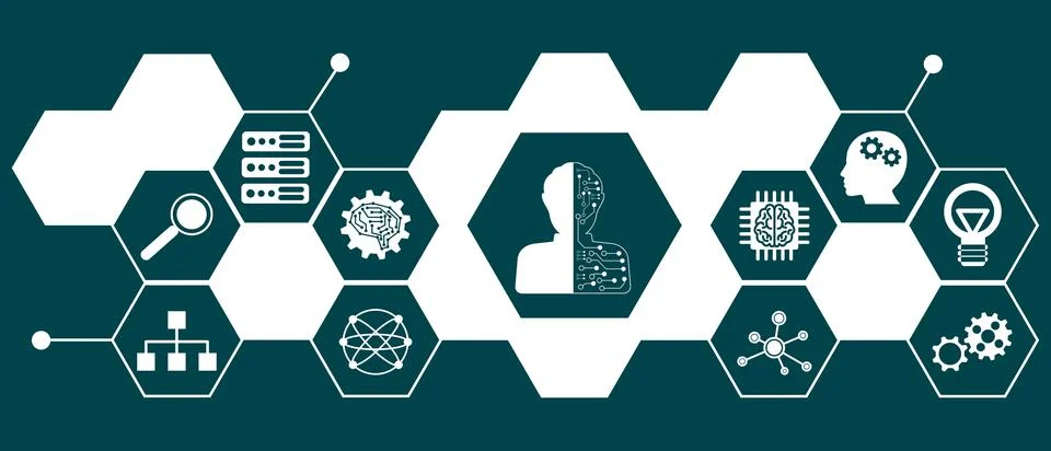 Concept of machine learning 스톡 일러스트