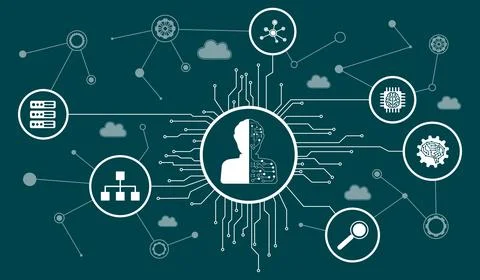 Concept of machine learning イラスト素材