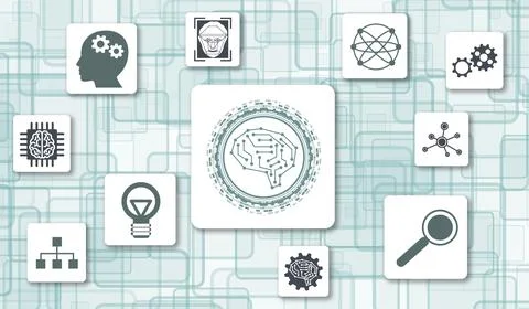 Concept of machine learning Stock Illustration