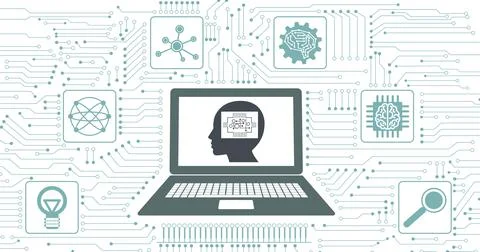 Concept of machine learning イラスト素材