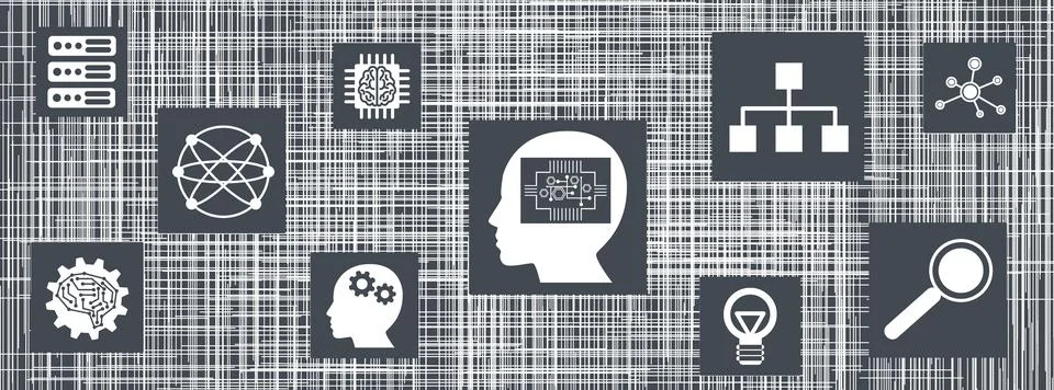 Concept of machine learning Stock Illustration