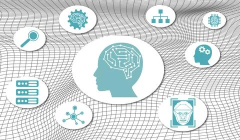 Concept of machine learning Stock Illustration