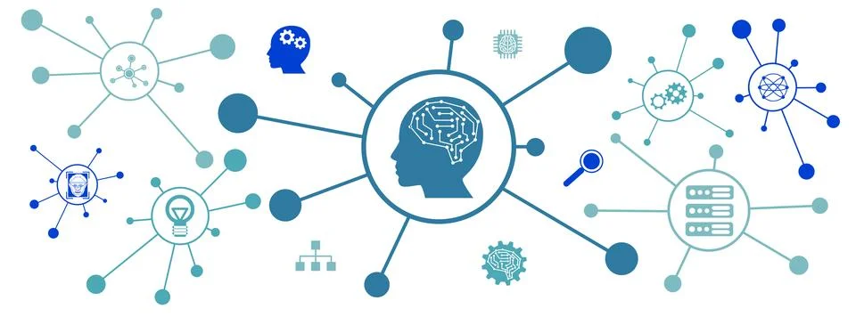 Concept of machine learning 库存插图