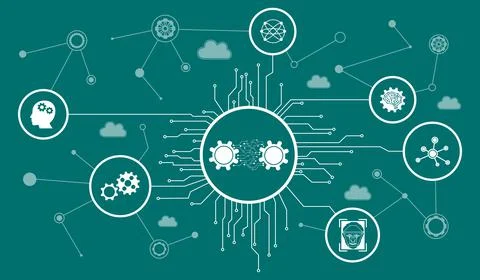 Concept of machine learning Illustrazione stock