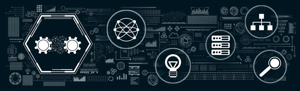 Concept of machine learning Illustrazione stock