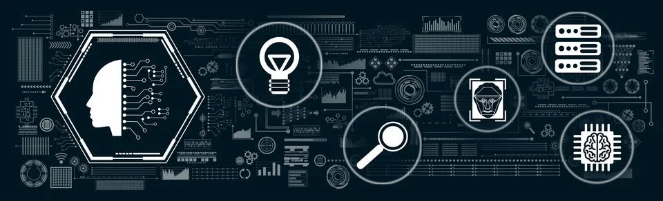 Concept of machine learning Stock Illustration