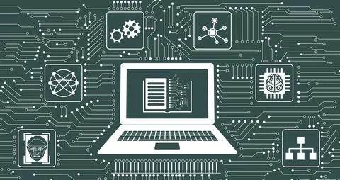 Concept of machine learning 스톡 일러스트