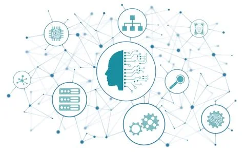 Concept of machine learning Stock Illustration