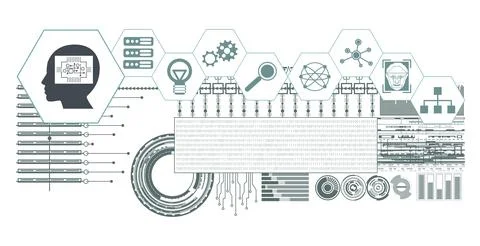 Concept of machine learning Stock Illustration