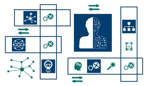 Concept of machine learning イラスト素材