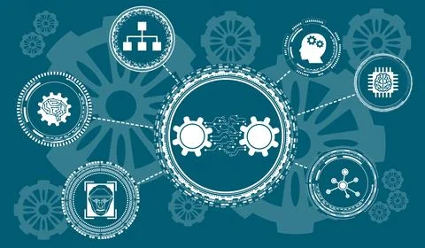 Concept of machine learning イラスト素材