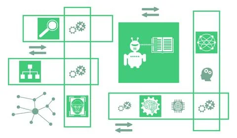 Concept of machine learning 스톡 일러스트