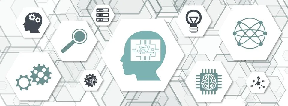 Concept of machine learning Stock Illustration