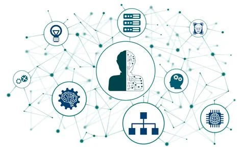 Concept of machine learning 스톡 일러스트