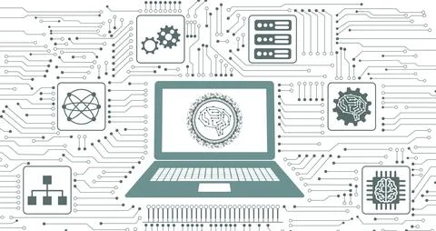 Concept of machine learning Stock Illustration