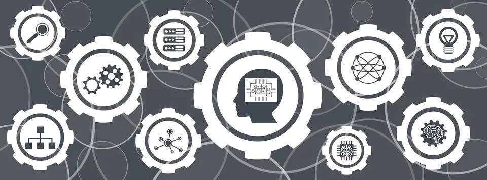 Concept of machine learning Stock Illustration