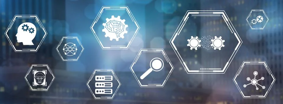 Concept of machine learning Stock Illustration