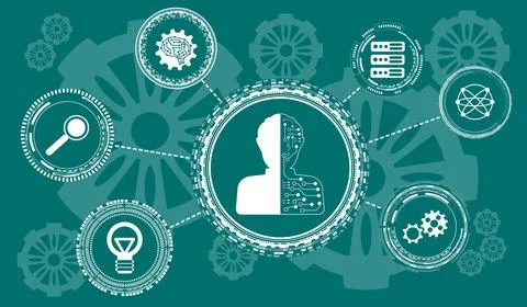 Concept of machine learning Stock Illustration